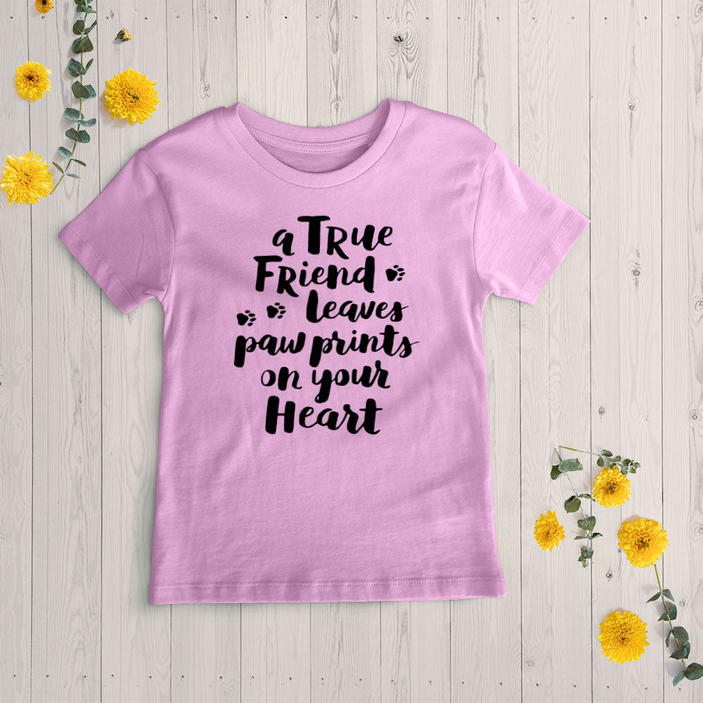 A True Friend Leaves Paw Prints On Your Heart Unisex T-Shirt at $22.95 found at Personalizedpetlovergifts