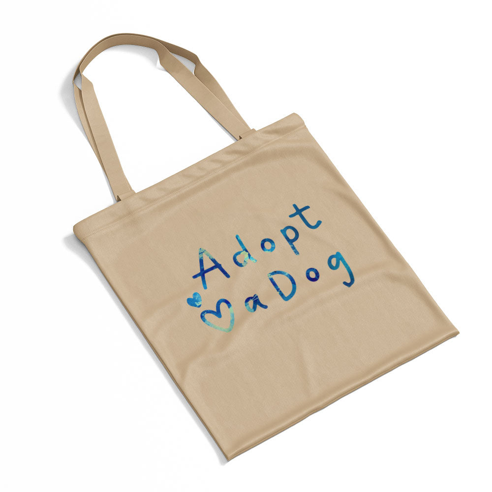 Adopt A Dog With Blue Paint Font Totes at $22.95 found at Personalizedpetlovergifts