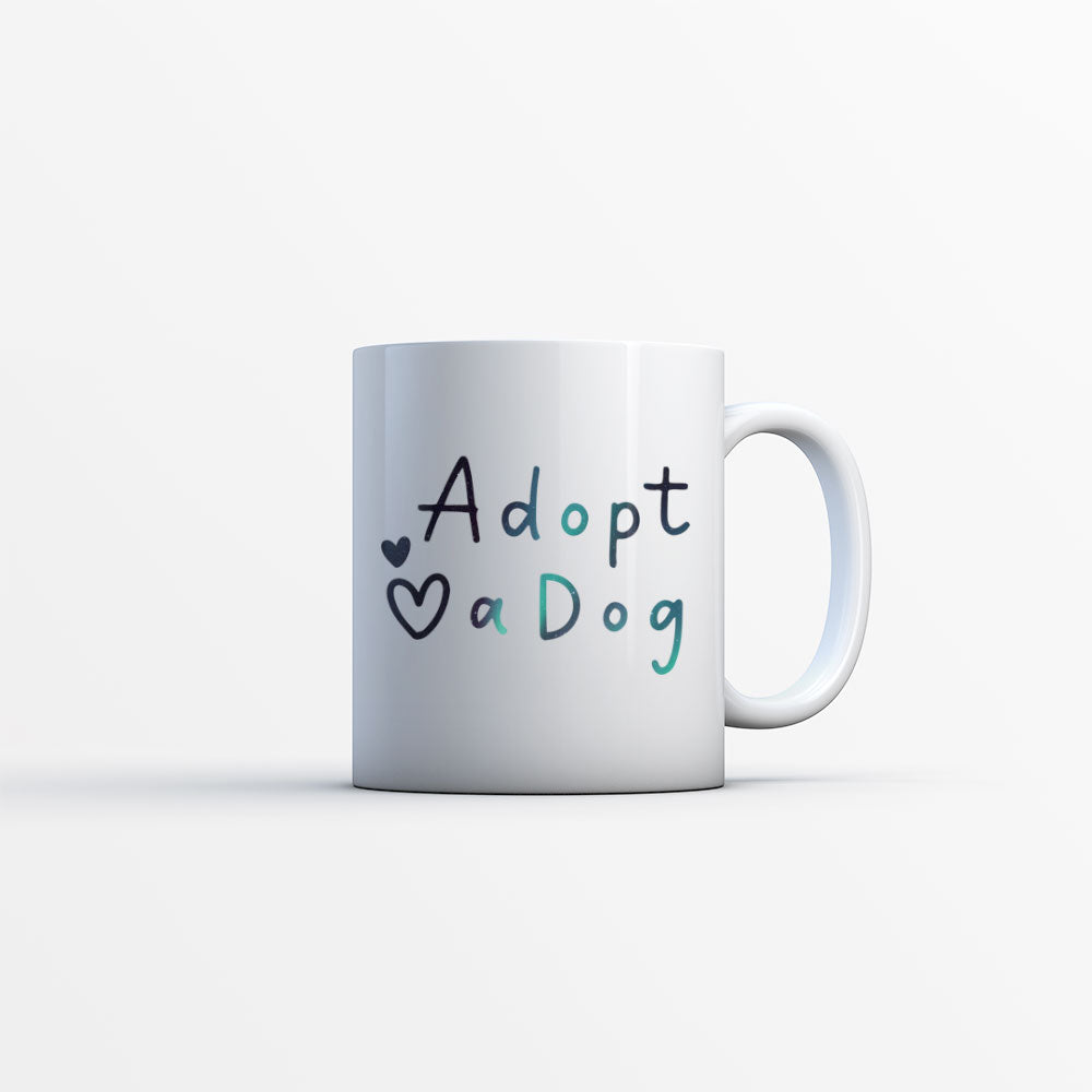 Adopt A Dog with Green Galaxy font Mugs at $13.95 found at Personalizedpetlovergifts