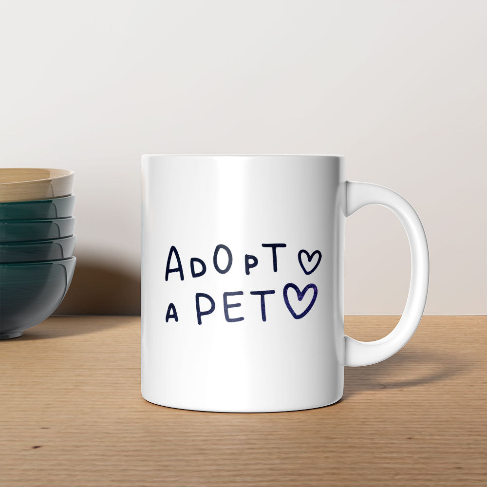 Adopt A Pet with Green Galaxy font Mugs at $13.95 found at Personalizedpetlovergifts