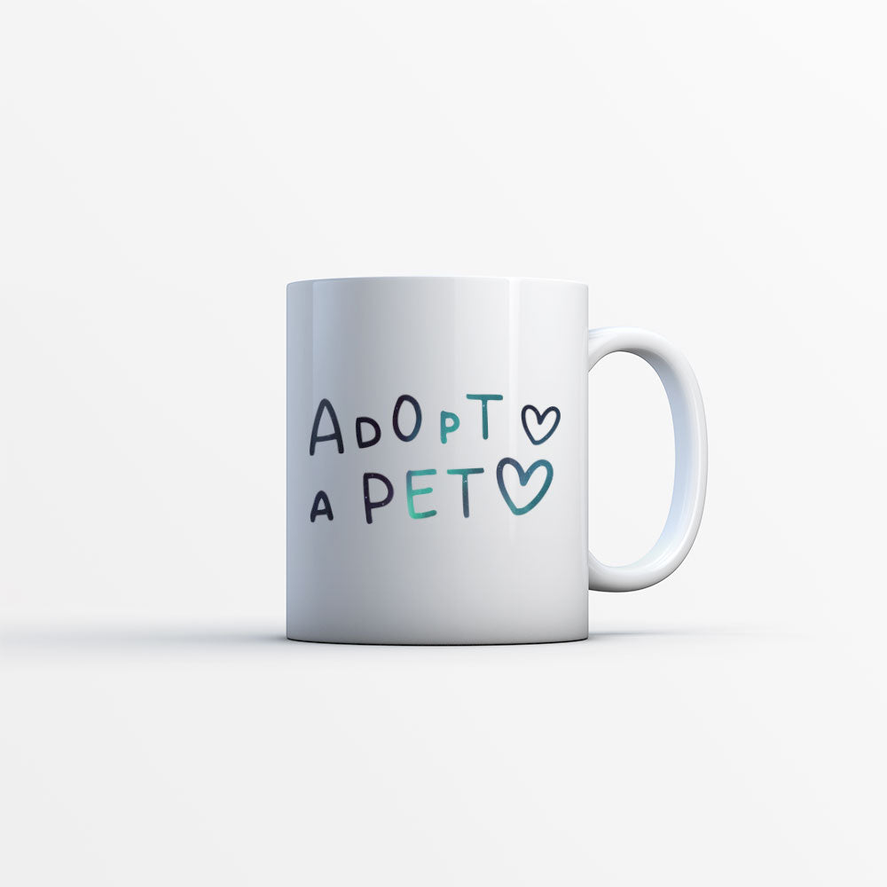 Adopt A Pet With Hearts Mugs at $13.95 found at Personalizedpetlovergifts