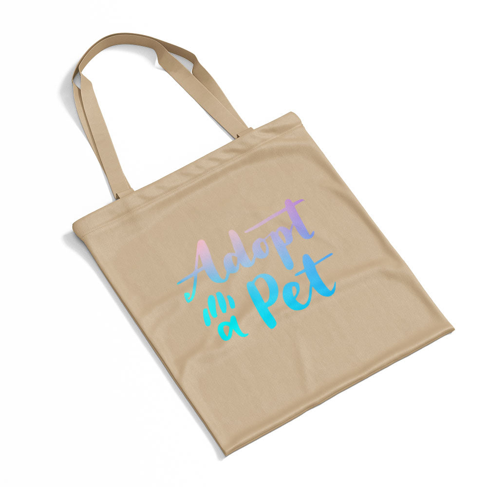 Adopt A Pet With Hearts With Blue Paint Font Totes at $22.95 found at Personalizedpetlovergifts