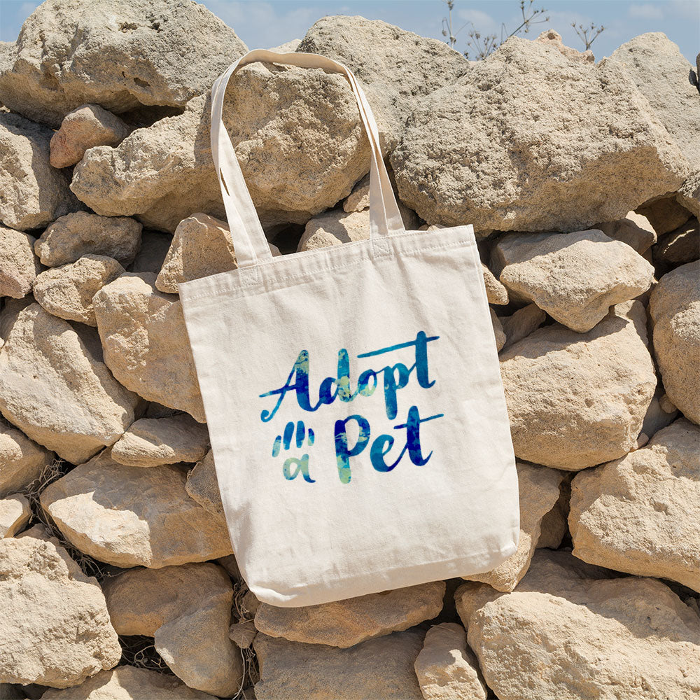 Adopt A Pet With Hearts With Galaxy Font Totes at $22.95 found at Personalizedpetlovergifts