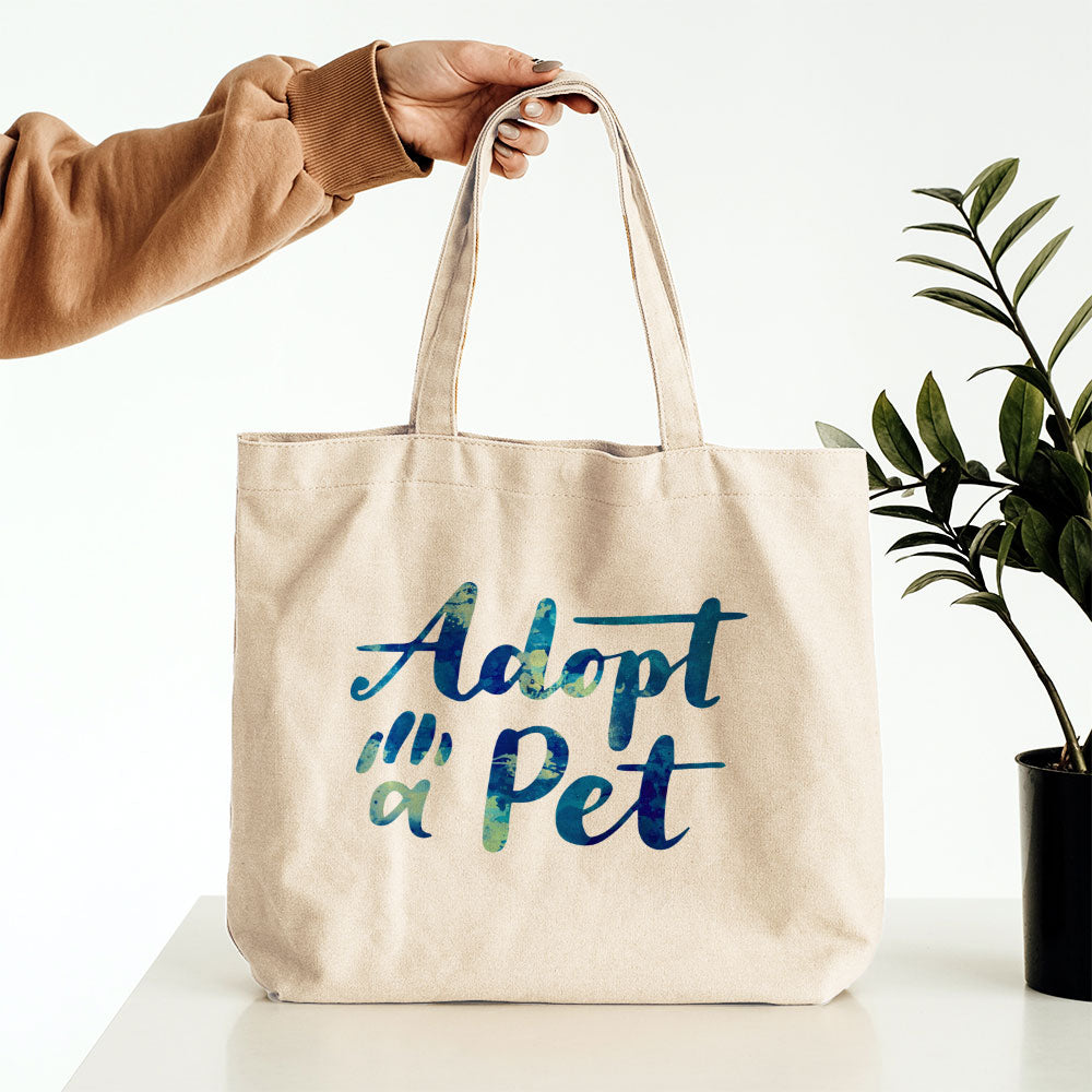 Adopt A Pet With Hearts With Galaxy Font Totes at $22.95 found at Personalizedpetlovergifts