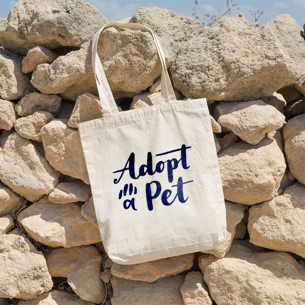 Adopt A Pet With Hearts With Green Galaxy Font Totes at $22.95 found at Personalizedpetlovergifts