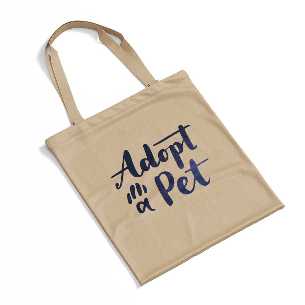 Adopt A Pet With Hearts With Green Galaxy Font Totes at $22.95 found at Personalizedpetlovergifts