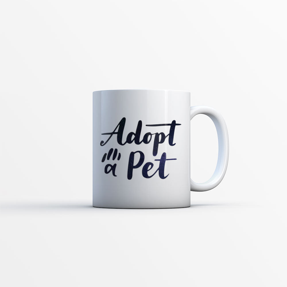 Adopt A Pet With Hearts with Green Galaxy font Mugs at $13.95 found at Personalizedpetlovergifts