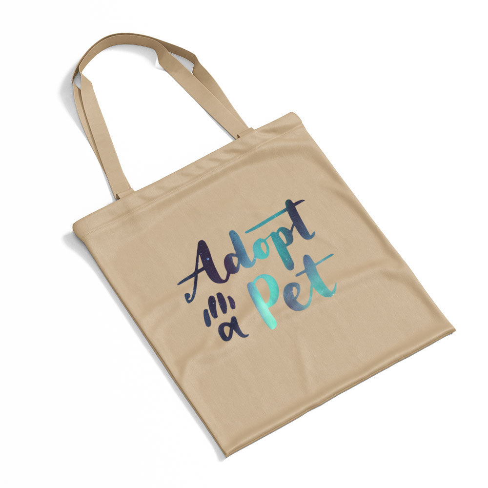 Adopt A Pet With Hearts With Star Font Totes at $22.95 found at Personalizedpetlovergifts