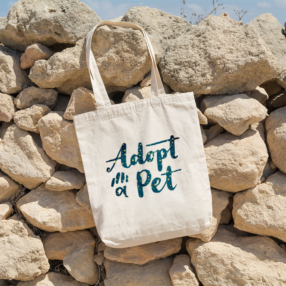 Adopt A Pet With Star Font Totes at $22.95 found at Personalizedpetlovergifts