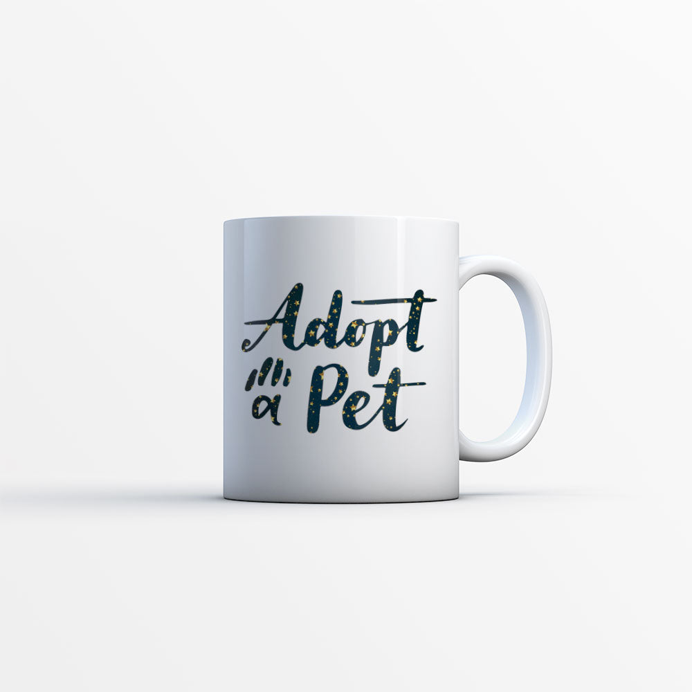 Adopt A Pet with star font Mugs at $13.95 found at Personalizedpetlovergifts