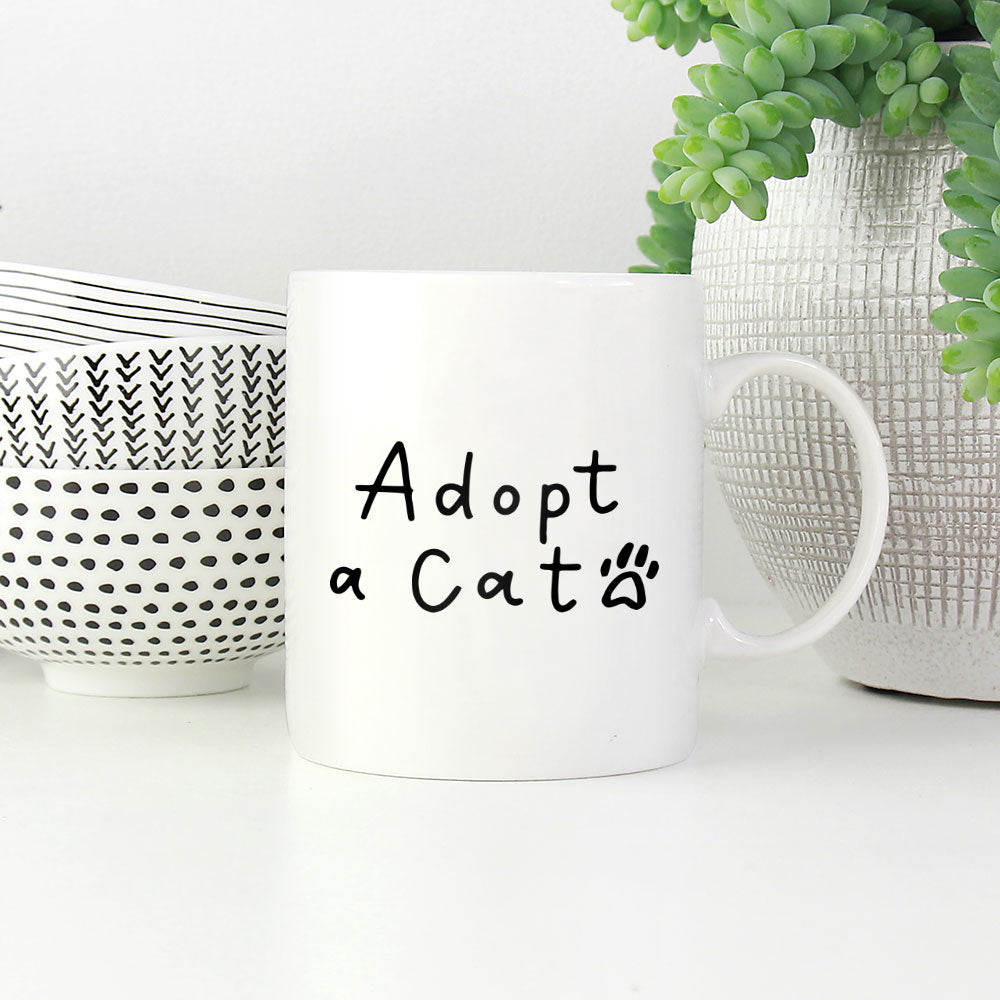 Adopt a Cat Coffee Mug at $13.95 found at Personalizedpetlovergifts