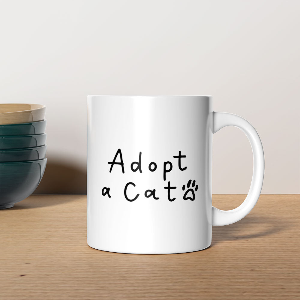 Adopt a Cat Coffee Mug at $13.95 found at Personalizedpetlovergifts