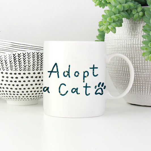 Adopt a Cat In Star Pattern Mug at $13.95 found at Personalizedpetlovergifts