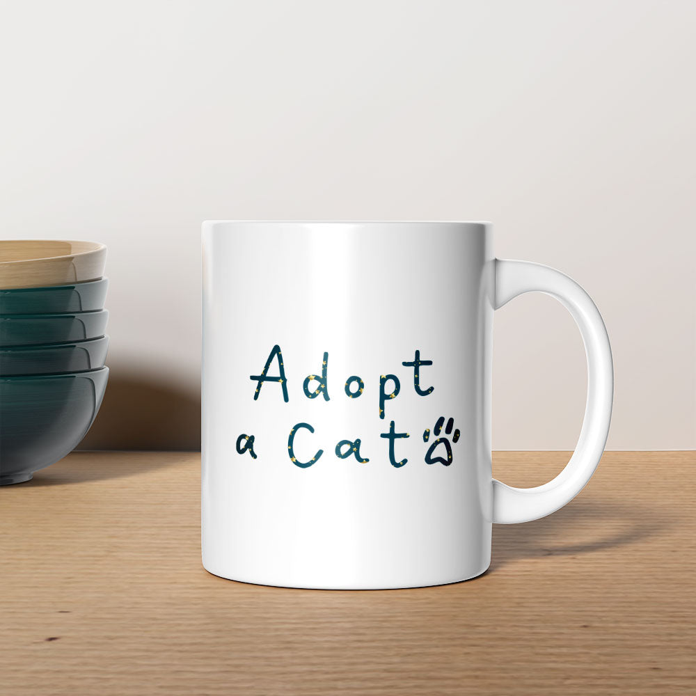 Adopt a Cat In Star Pattern Mug at $13.95 found at Personalizedpetlovergifts