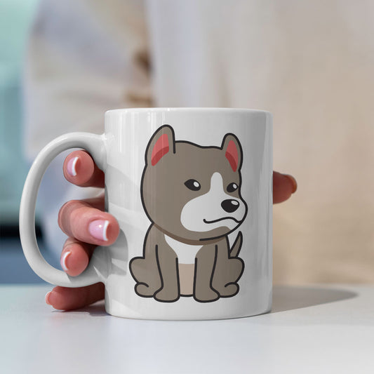 Alert Pitbull Sitting Coffee Mug at $13.95 found at Personalizedpetlovergifts