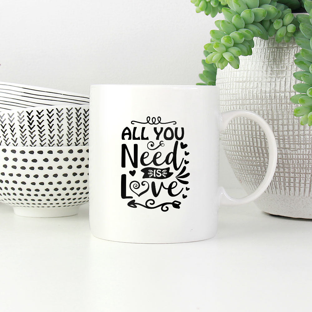 All You Need Is Love And a Cat With Hearts Coffee Mug at $13.95 found at Personalizedpetlovergifts