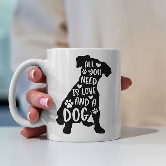 All You Need Is Love And A Dog Mugs at $13.95 found at Personalizedpetlovergifts