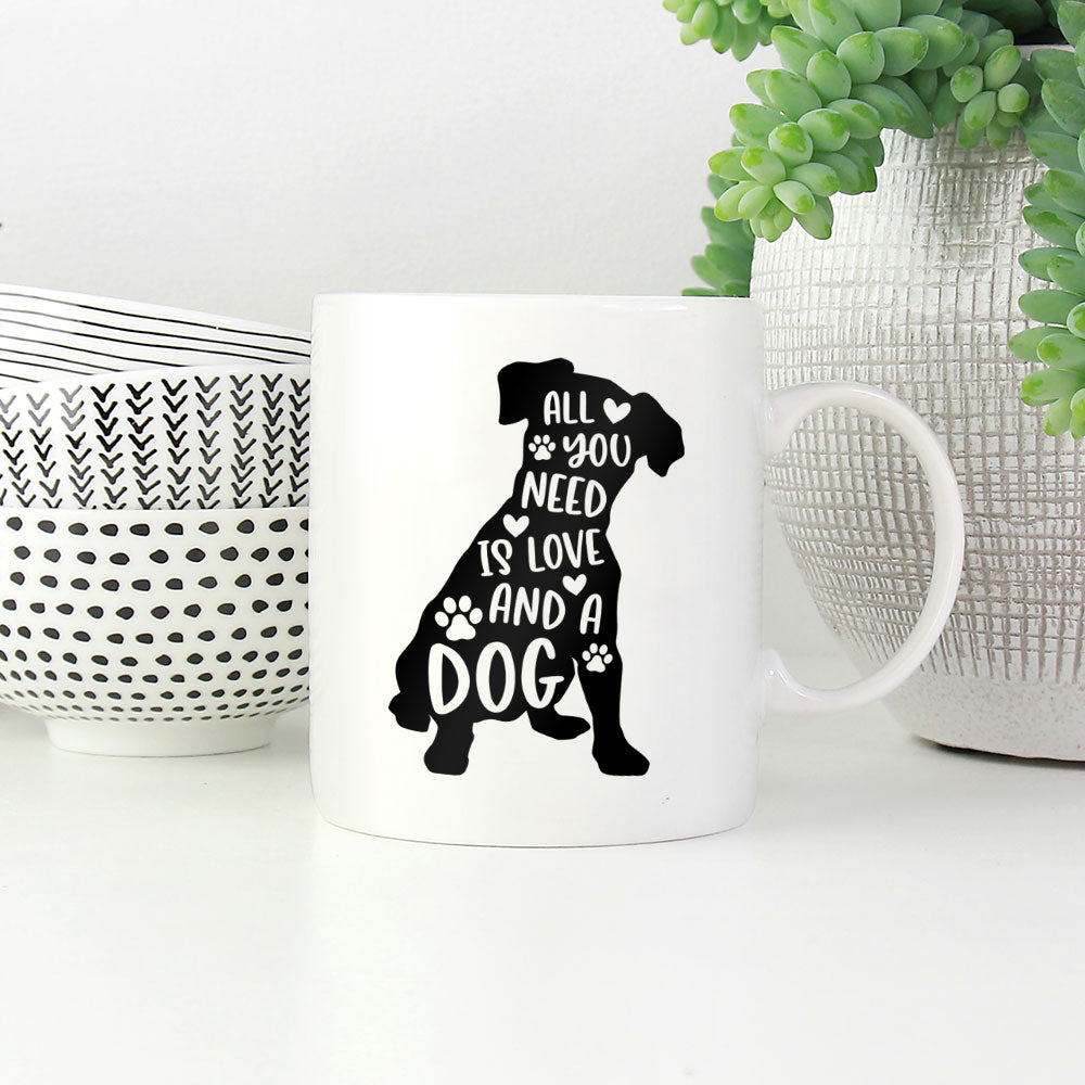 All You Need Is Love And A Dog Mugs at $13.95 found at Personalizedpetlovergifts