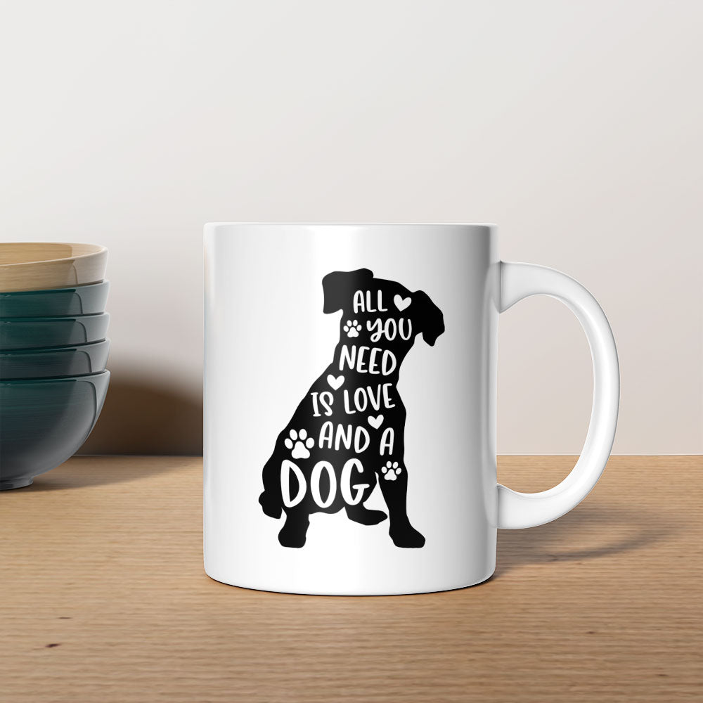 All You Need Is Love And A Dog Mugs at $13.95 found at Personalizedpetlovergifts