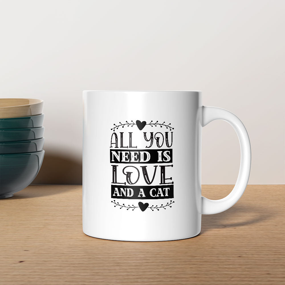 All You Need Is Love And a Cat With Stars Coffee Mug at $13.95 found at Personalizedpetlovergifts