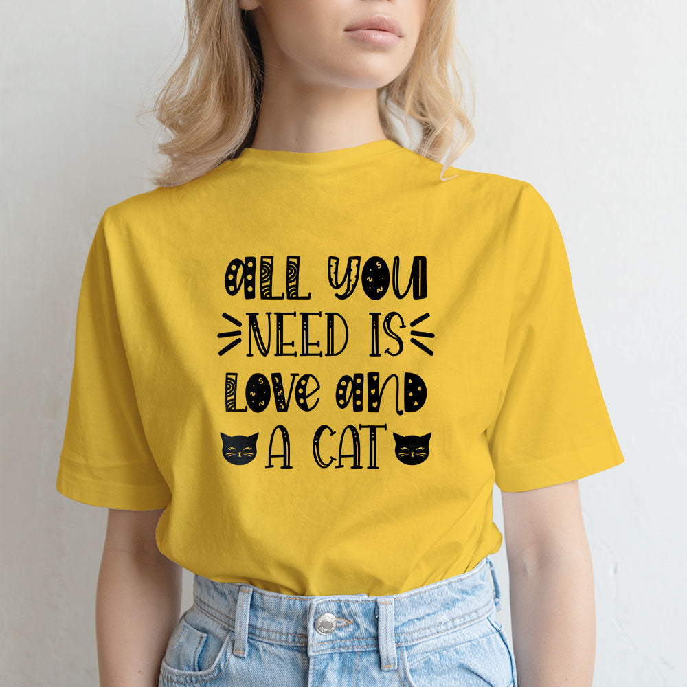 all you need is love and a cat Unisex T-Shirt at $22.95 found at Personalizedpetlovergifts