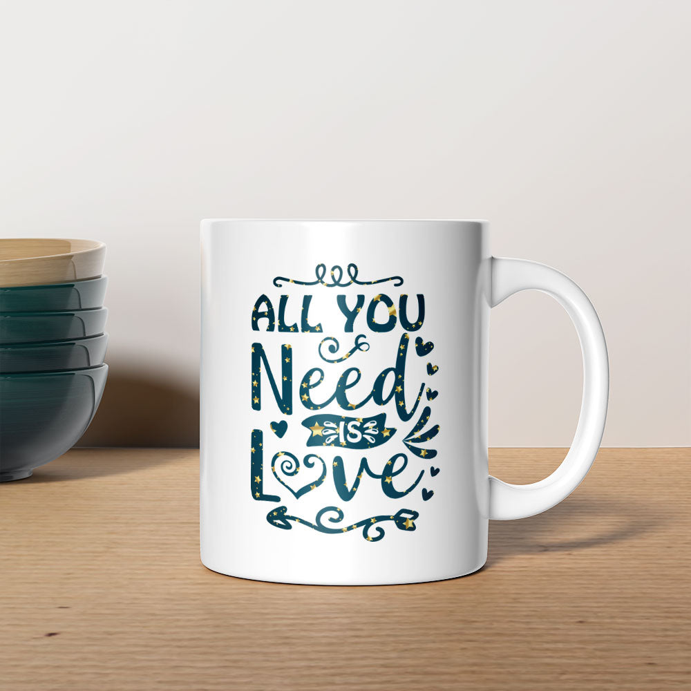 All You Need Is Love In Star Pattern Mug at $13.95 found at Personalizedpetlovergifts