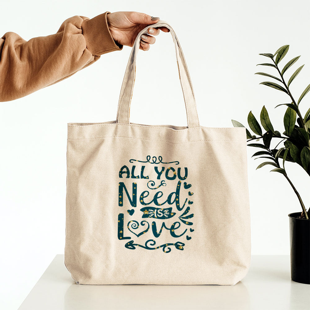 All You Need Is Love In Star Pattern Tote at $22.95 found at Personalizedpetlovergifts