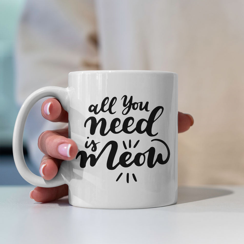 All You Need Is Meow With Paws Coffee Mug at $13.95 found at Personalizedpetlovergifts