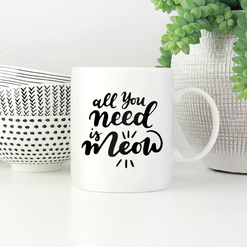 All You Need Is Meow With Paws Coffee Mug at $13.95 found at Personalizedpetlovergifts