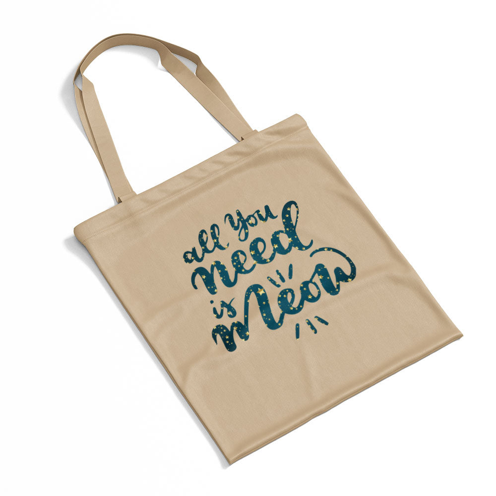 All You Need Is Meow In Star Pattern Tote at $22.95 found at Personalizedpetlovergifts