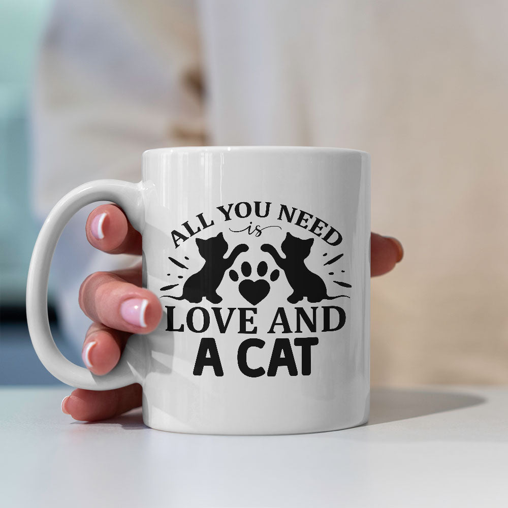 All You Need Love And A Cat Coffee Mug at $13.95 found at Personalizedpetlovergifts