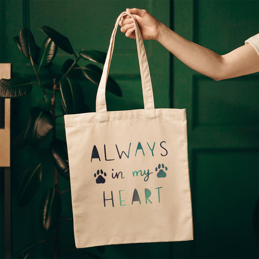 Always In My Heart With Green Galaxy Font Totes at $22.95 found at Personalizedpetlovergifts