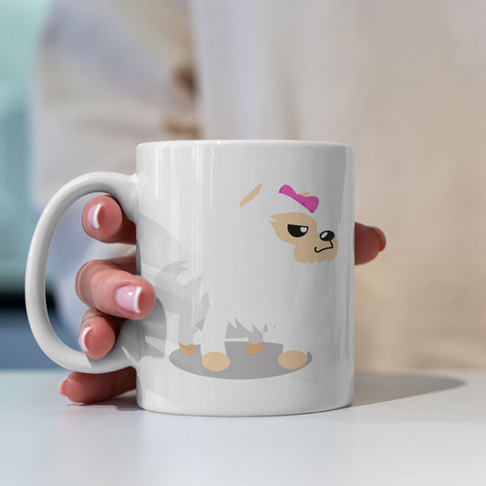 Angry Fuzzy White Dog Coffee Mug at $13.95 found at Personalizedpetlovergifts