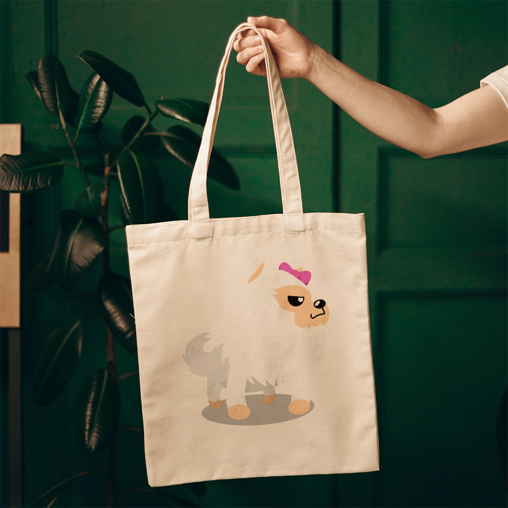 Angry Fuzzy White Dog Totes at $22.95 found at Personalizedpetlovergifts