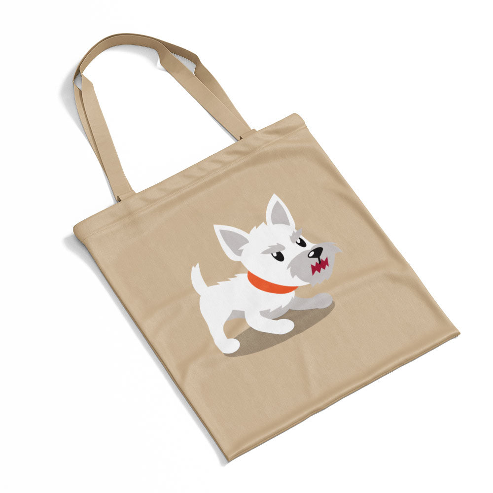 Angry White Terrior Totes at $22.95 found at Personalizedpetlovergifts