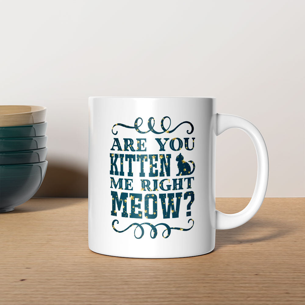 Are You Kitten Me Right Meow In Star Pattern Mug at $13.95 found at Personalizedpetlovergifts