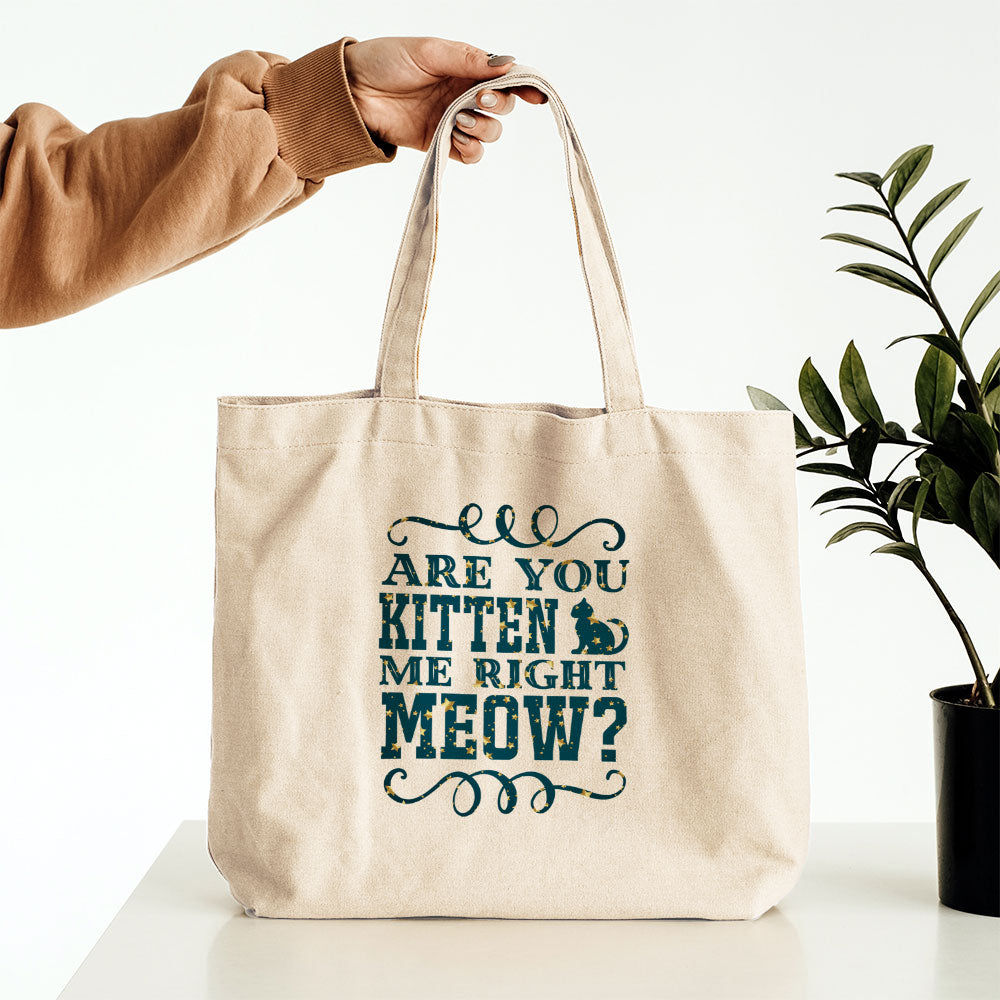 Are You Kitten Me Right Meow In Star Pattern Tote at $22.95 found at Personalizedpetlovergifts