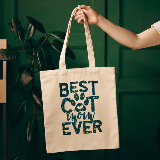 Best Cat Mom Ever In Star Pattern Tote at $22.95 found at Personalizedpetlovergifts