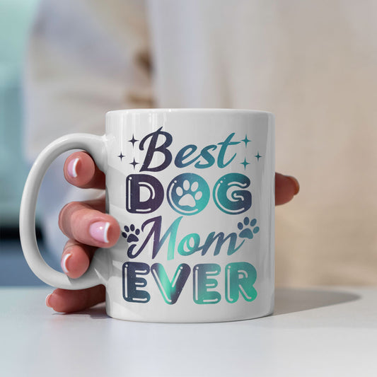 Best Dog Mom Ever with Green Galaxy font Mugs at $13.95 found at Personalizedpetlovergifts