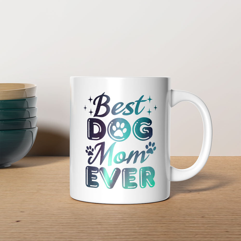 Best Dog Mom Ever with Green Galaxy font Mugs at $13.95 found at Personalizedpetlovergifts