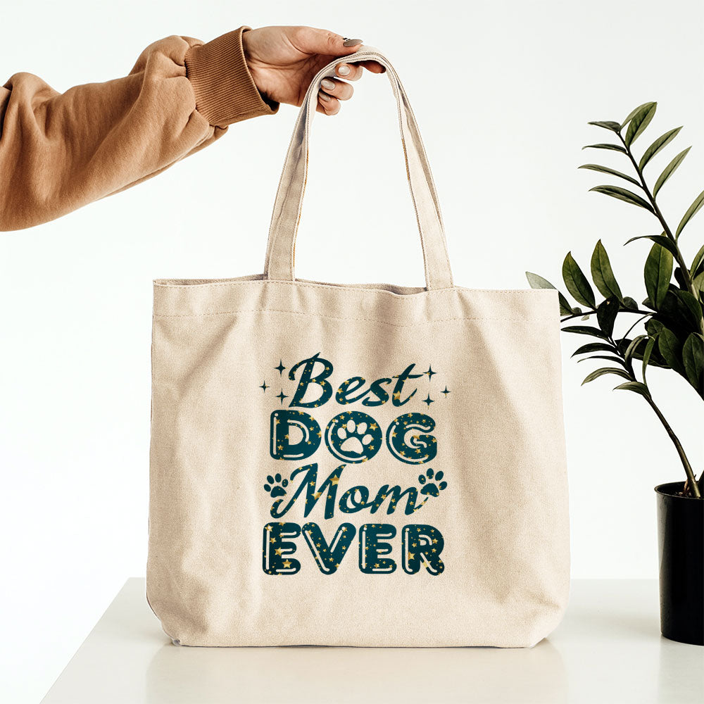 Best Dog Mom Ever With Star Font Totes at $22.95 found at Personalizedpetlovergifts