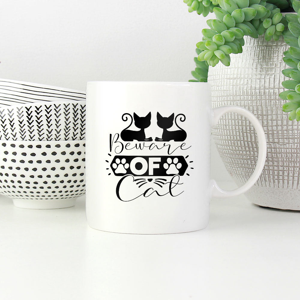 Beware Of Cat Coffee Mug at $13.95 found at Personalizedpetlovergifts