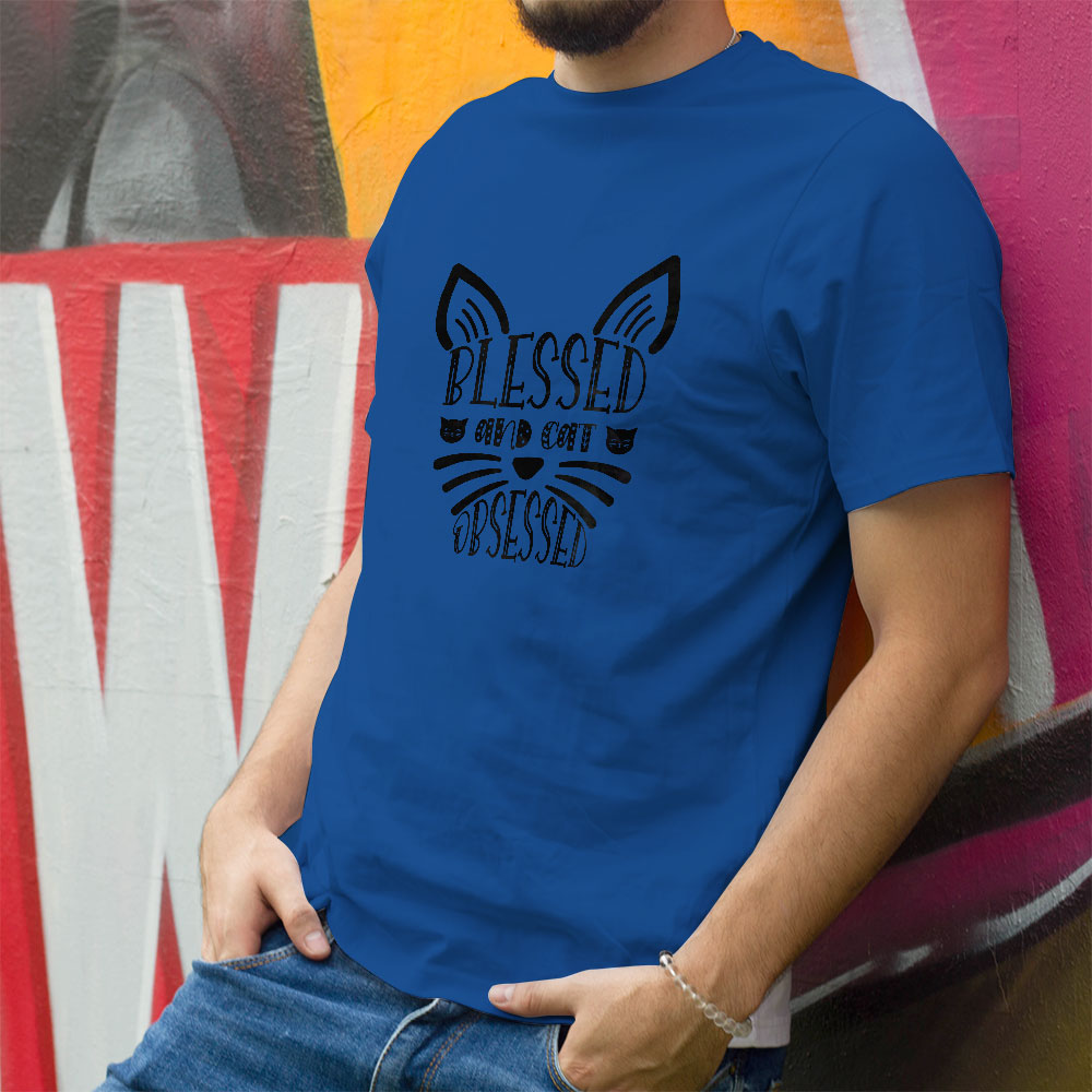 Blessed And Cat Obsessed With Paws Unisex T-Shirt at $22.95 found at Personalizedpetlovergifts