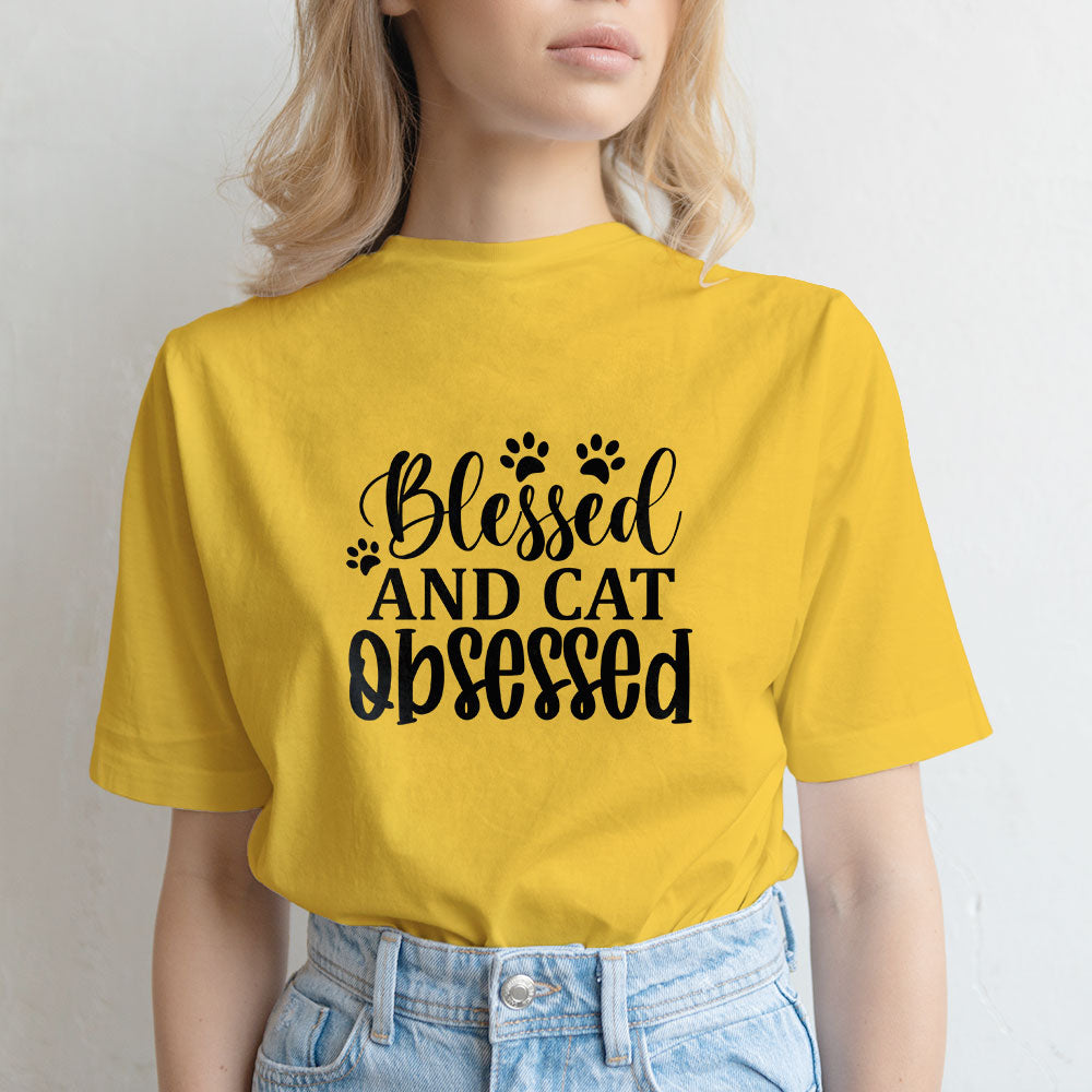 Blessed And Cat Obsessed Unisex T-Shirt at $22.95 found at Personalizedpetlovergifts