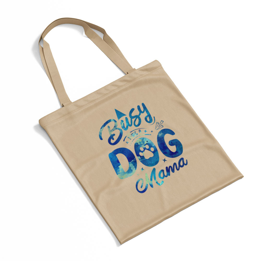 Busy Dog Mama With Blue Paint Font Totes at $22.95 found at Personalizedpetlovergifts