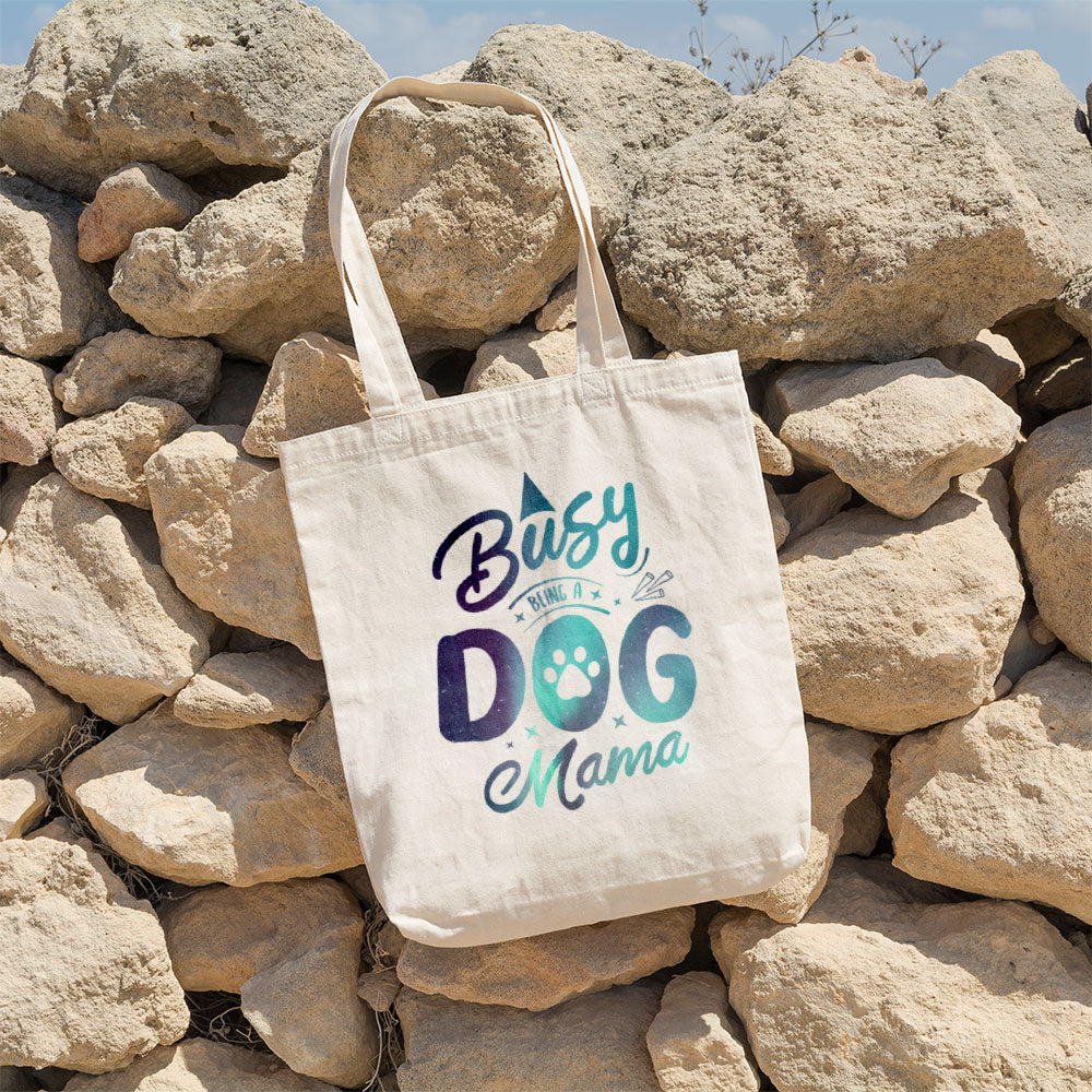 Busy Dog Mama With Green Galaxy Font Totes at $22.95 found at Personalizedpetlovergifts