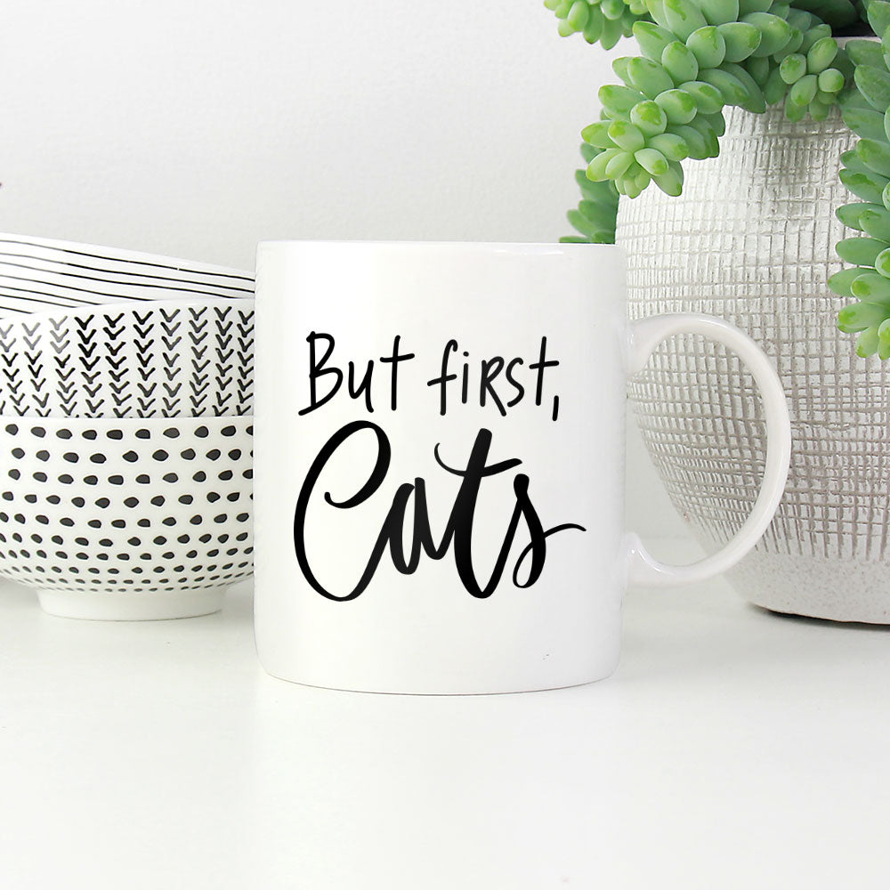 But First, Cats Coffee Mug at $13.95 found at Personalizedpetlovergifts