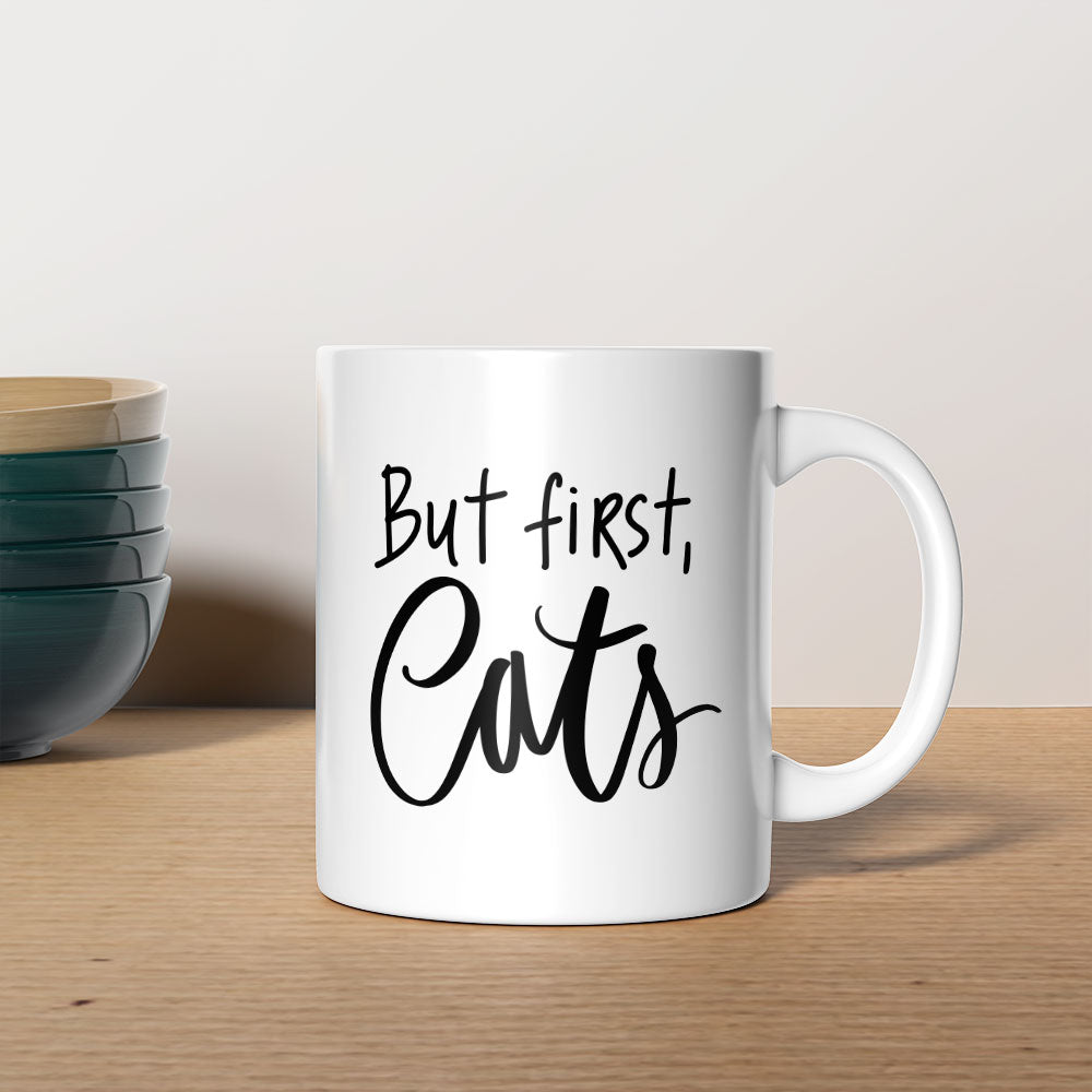 But First, Cats Coffee Mug at $13.95 found at Personalizedpetlovergifts