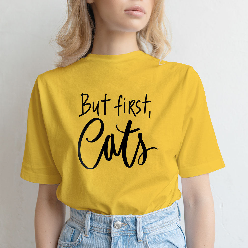 But First, Cats Unisex T-Shirt at $22.95 found at Personalizedpetlovergifts