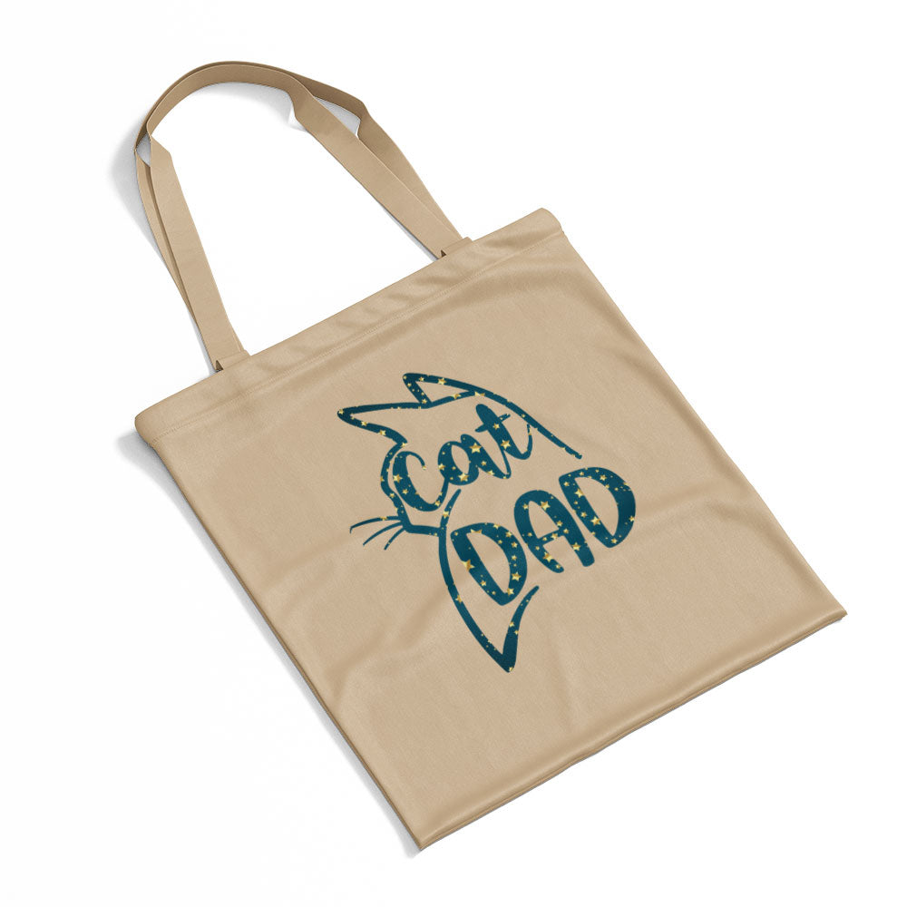 Cat Dad In Star Pattern Tote at $22.95 found at Personalizedpetlovergifts